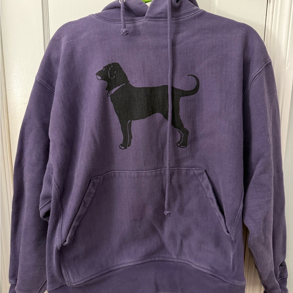 The Black Dog Purple Hoodie with Black Silhouette